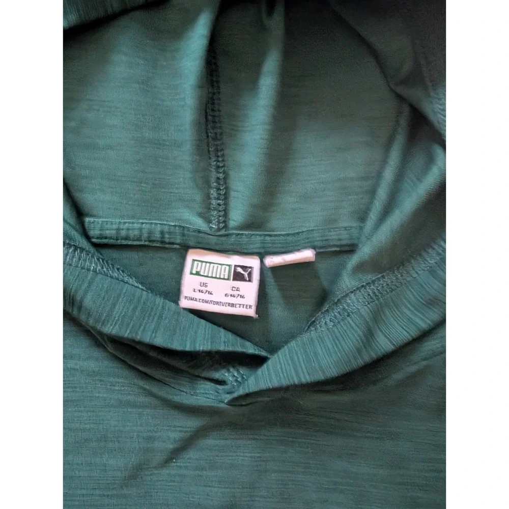 Puma Youth Large Green Long Sleeve Drifit Performance Hooded Sweatshirt - Picture 4 of 6